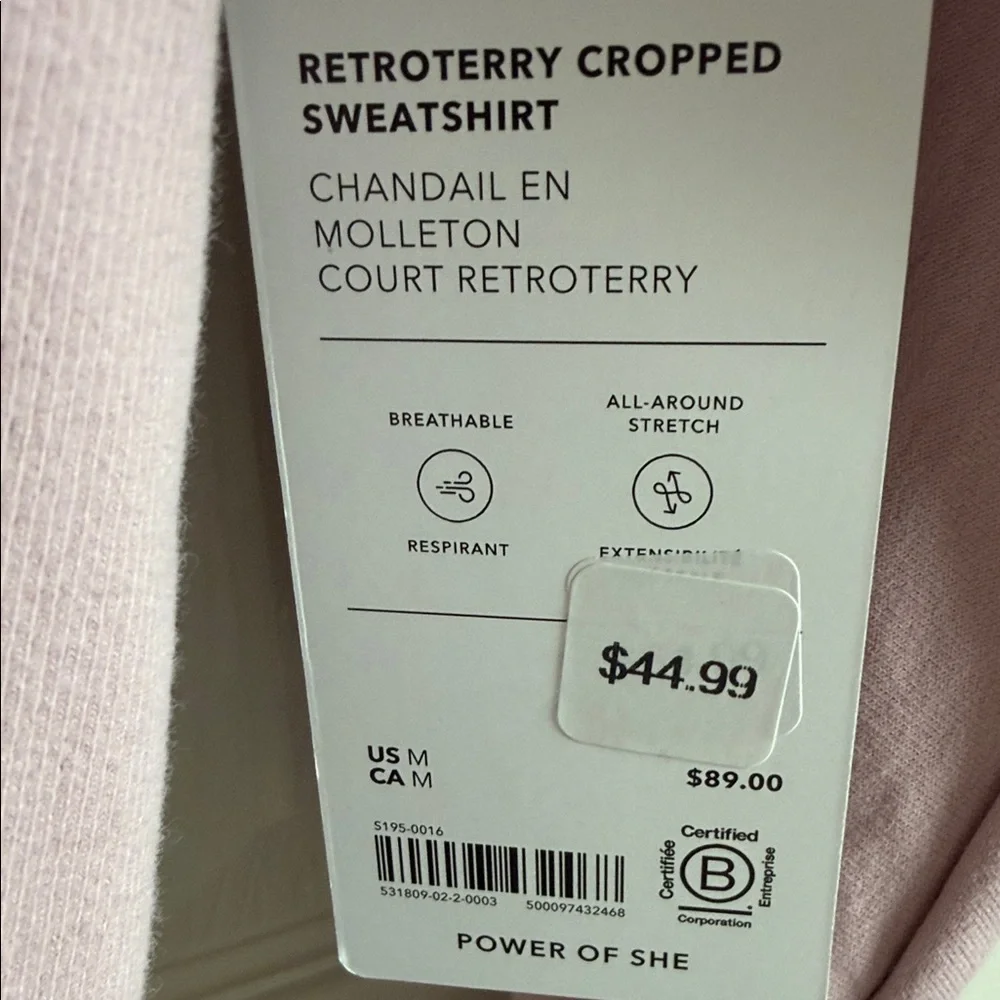 NWT Athleta Pink Sweatshirt - Picture 3 of 3